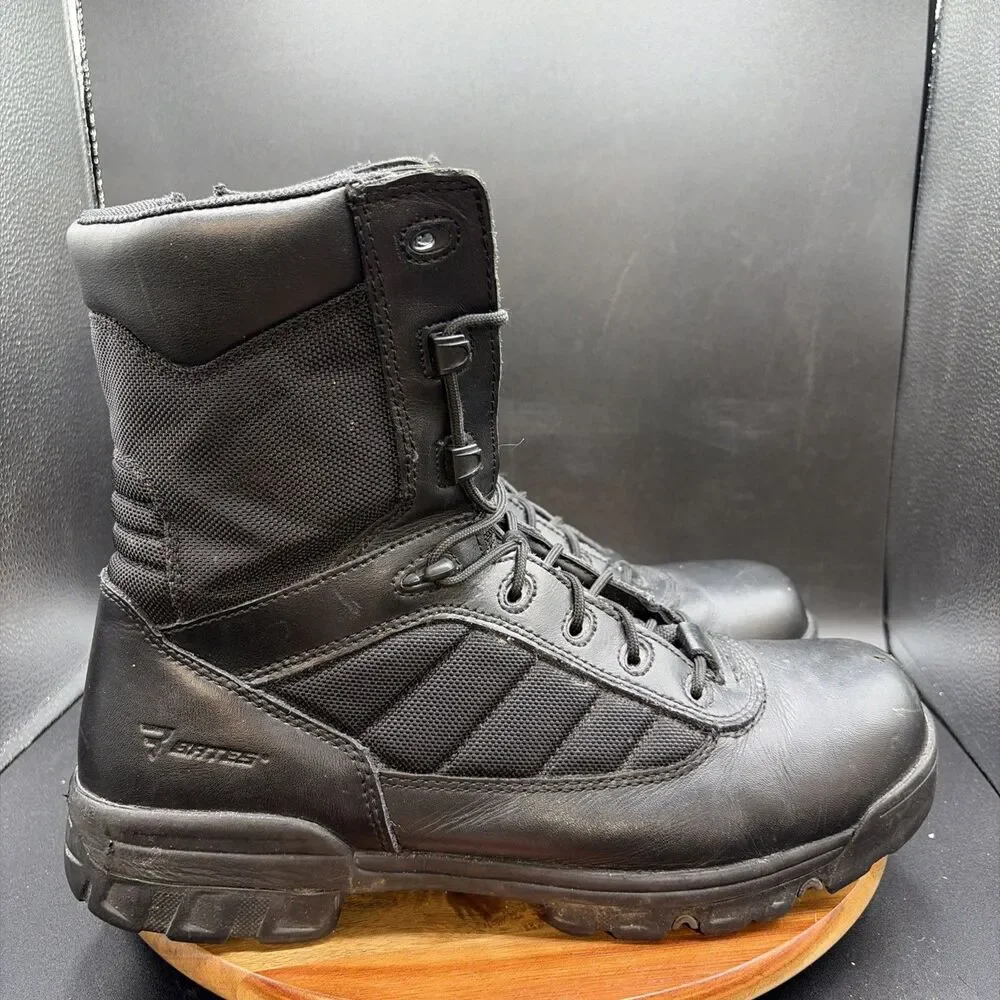 Bates Tactical Sport Mens Size 13 Combat Boots Black Leather Side Zip E02261